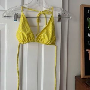 Yellow Polka Dot Bikini Top